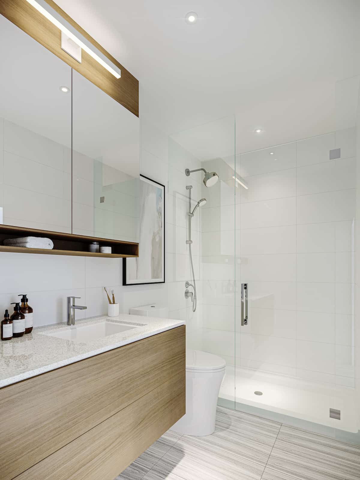modern design bathroom with a shower and toilet